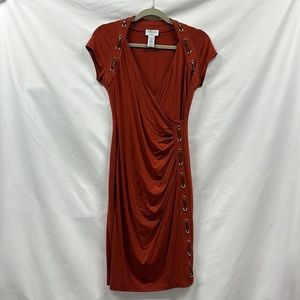 Carmen Marc Valco Size Small Gorgeous Rust Color Dress